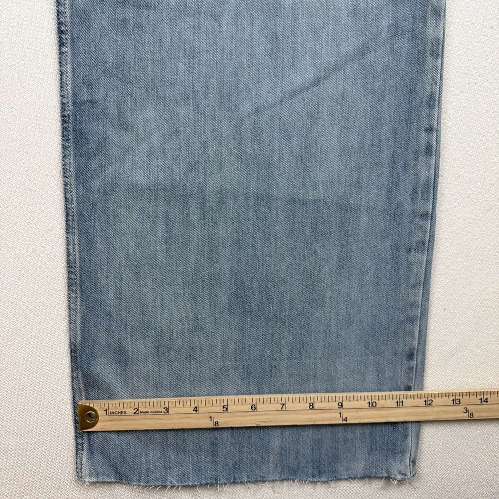 Lucky Brand Wide Leg Mid-Rise Jeans Size S Light Wash Raw Hem NWOT Drawstring - Picture 7 of 13
